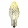 Premium Nickel Plated Non-Corrosive C7 Faceted LED Warm White Bulb .38w - 25 Pack