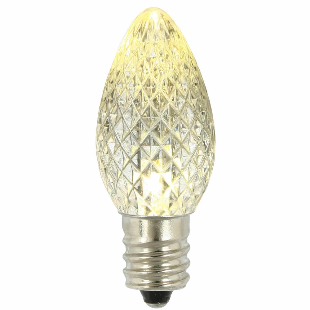 Premium Nickel Plated Non-Corrosive C7 Faceted LED Warm White Bulb .38w - 25 Pack 2 Premium Nickel Plated Non-Corrosive C7 Faceted LED Warm White Bulb .38w - 25 Pack