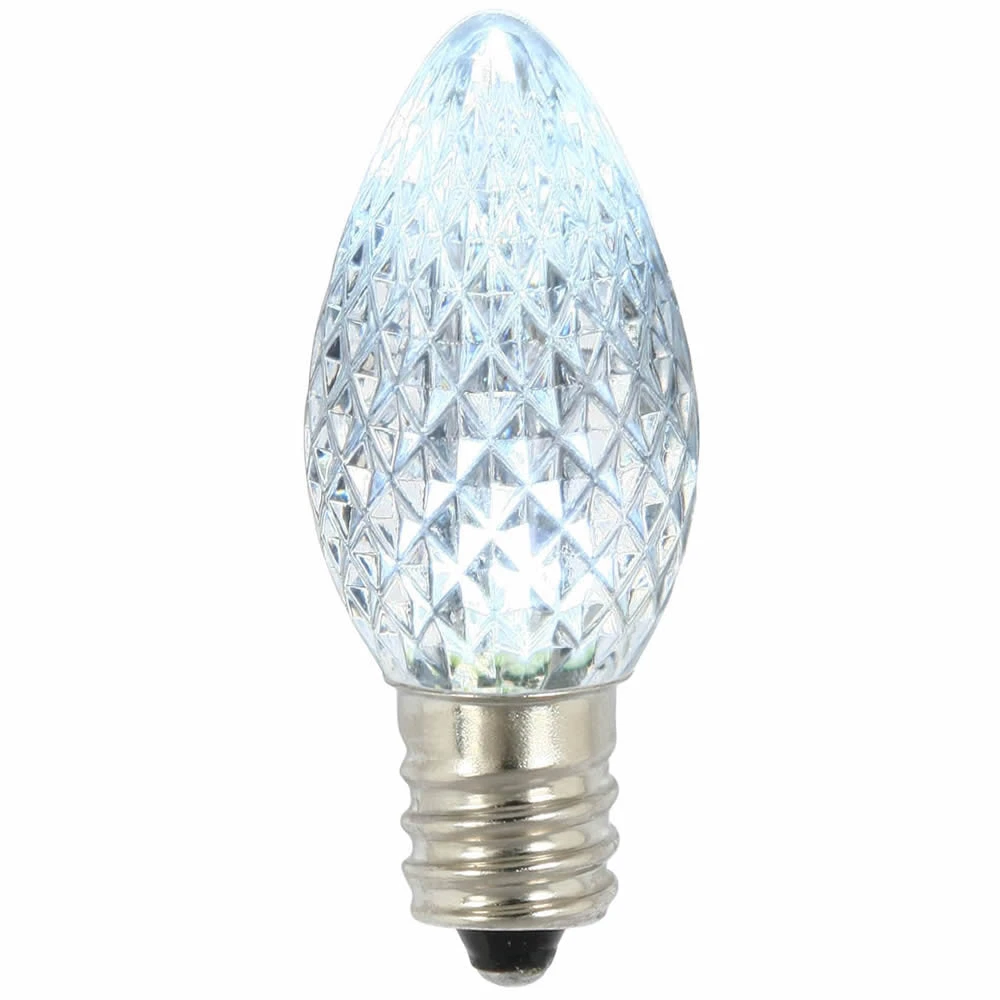 Premium Nickel Plated Non-Corrosive C7 Faceted LED Cool White Bulb .38w - 25 Pack 3 Premium Nickel Plated Non-Corrosive C7 Faceted LED Cool White Bulb .38w - 25 Pack