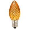 Premium Nickel Plated Non-Corrosive C7 Faceted LED Yellow Bulb .38w - 25 Pack