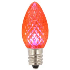Premium Nickel Plated Non-Corrosive C7 Faceted LED Pink .38w - 25 Pack