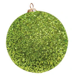 Beaded Commercial Ornaments -Winter Decor Market beaded ornament lime green