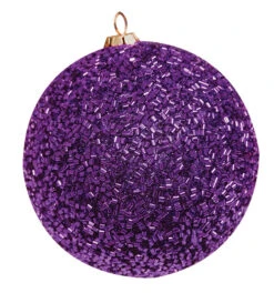 Beaded Commercial Ornaments -Winter Decor Market beaded ornament purple