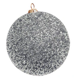 Beaded Commercial Ornaments -Winter Decor Market beaded ornament silver