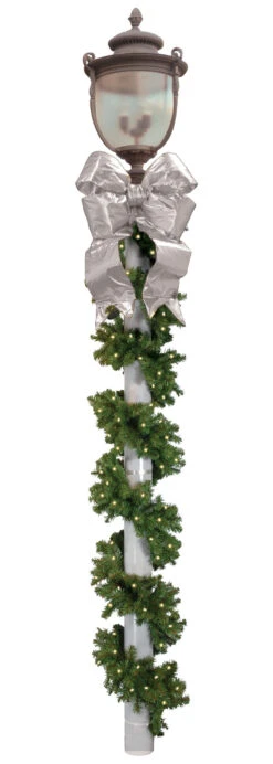 Garland Pole Wrap Kit With (2) 24" Nylon Bows -Winter Decor Market bow accent kit silver 9cec7ada d0d6 4419 9ae8 6689a54b96c5