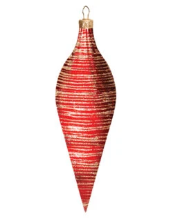 Commercial Brushed Candy Apple Finial Ornament (Set Of 4) 2 Sizes -Winter Decor Market brushed candy apple finial red