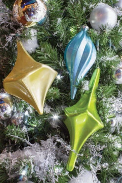 12" Long Diamond Finial Ornament -Winter Decor Market diamond spiral finial app