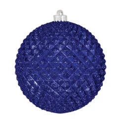 Commercial Durian Glitter Ornaments - 3 Sizes -Winter Decor Market durian blue