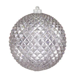 Commercial Durian Glitter Ornaments - 3 Sizes -Winter Decor Market durian silver