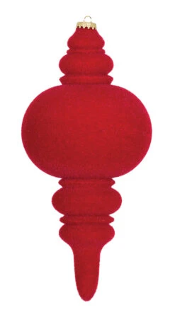 13" Flocked Finial Ornament (Set Of 4)