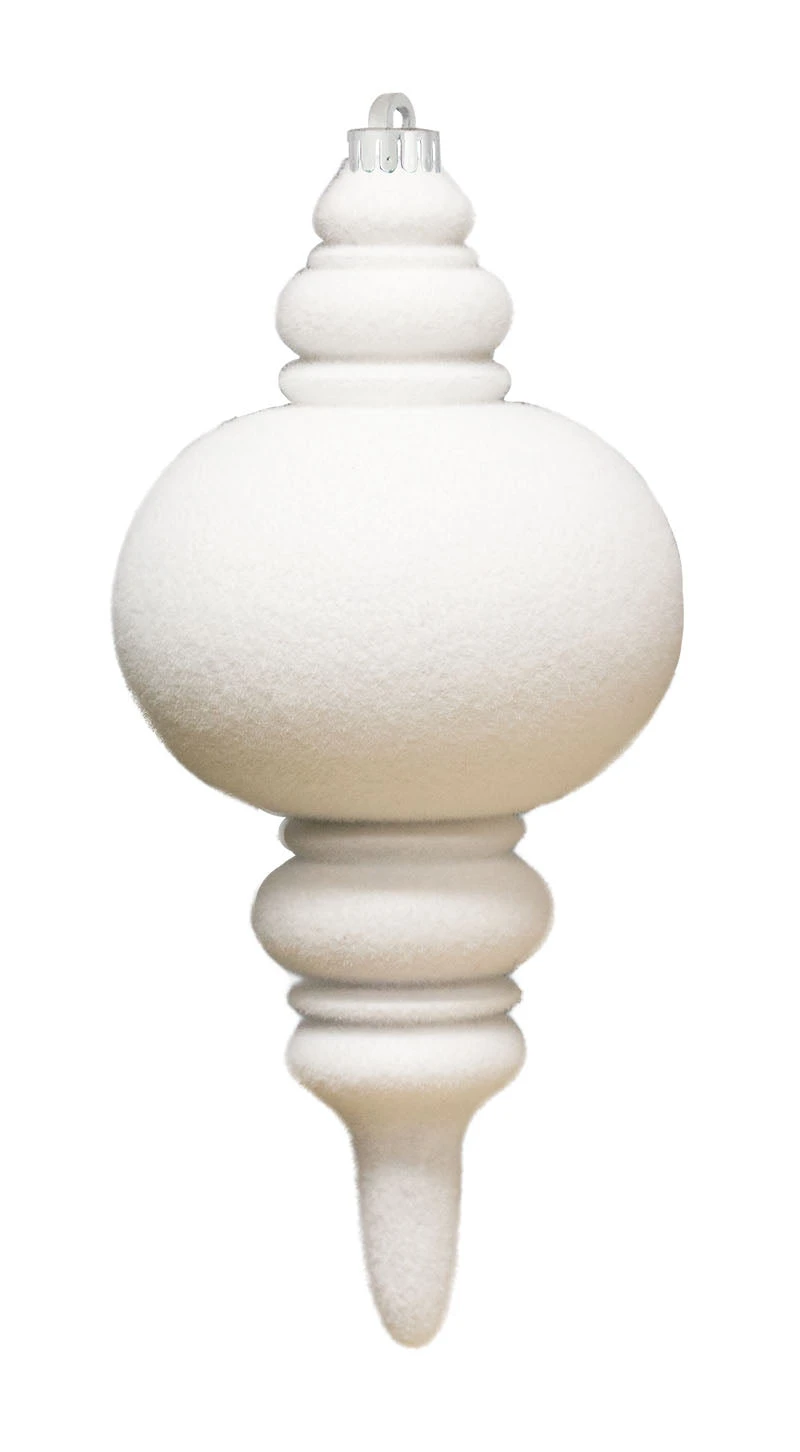 13" Flocked Finial Ornament (Set Of 4) 4 13" Flocked Finial Ornament (Set Of 4) - Image 2