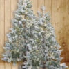 Flat Christmas Trees -Winter Decor Market flocked flat trees 6