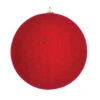 Red Flocked Round Ornaments (Set Of 6) 3 Sizes -Winter Decor Market flocked ornament round red