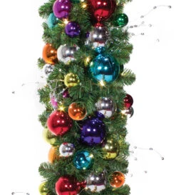 Jewel Tone Prelit Decorated Garland - 10' Length X 14" Diameter