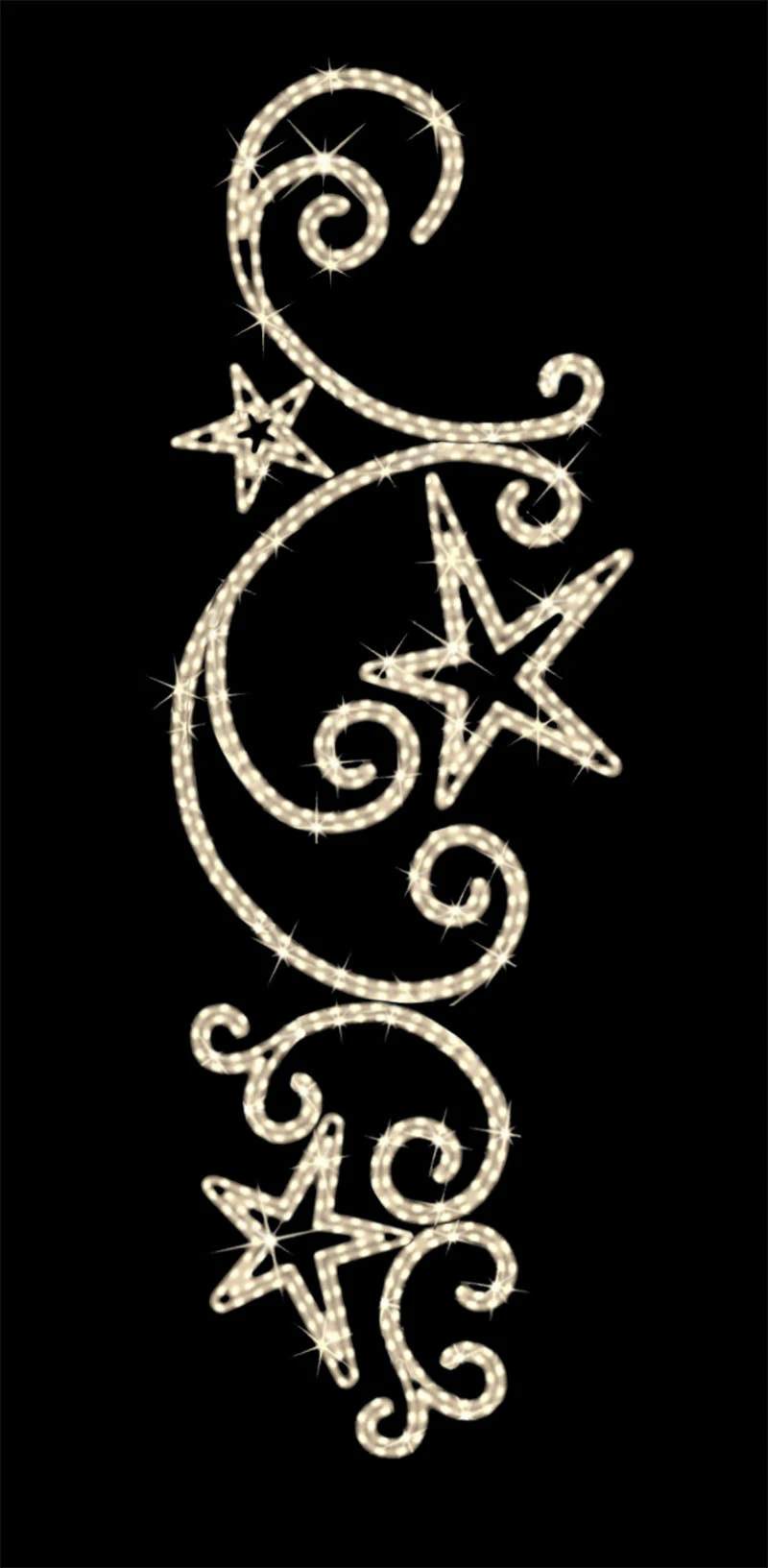 8' 2" LED Lit Elegant Stars Pole Mount 3 8' 2" LED Lit Elegant Stars Pole Mount