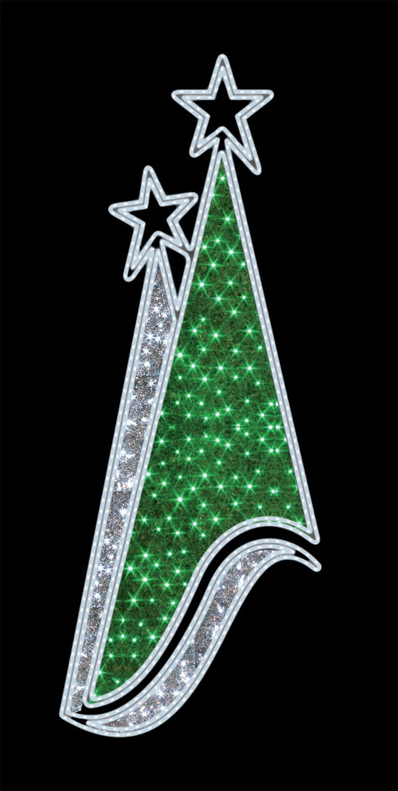 8' 2" LED Lit Christmas Trees Pole Mount 3 8' 2" LED Lit Christmas Trees Pole Mount