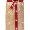 24" Lit Round Fiberglass Gift Box -Winter Decor Market lit round fiberglass giftbox gold