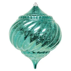 6" Commercial Onion Mercury Ornament (Set Of 8) -Winter Decor Market mercury onion ornament teal