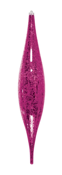 13" Mercury Oval Drop Finial Ornament (Set Of 4) -Winter Decor Market mercury oval drop cerise