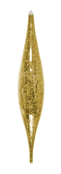 13" Mercury Oval Drop Finial Ornament (Set Of 4) -Winter Decor Market mercury oval drop gold