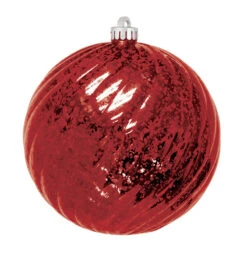 Commercial Mercury Round Swirl Ornaments - 2 Sizes -Winter Decor Market mercury round swirl ornament red