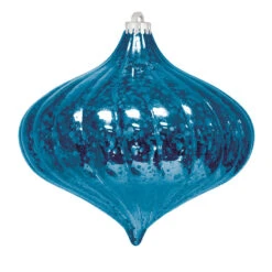 6" Commercial Top Swirl Mercury Ornament (Set Of 8) -Winter Decor Market mercury top swirl ornament blue