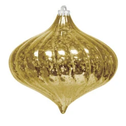 6" Commercial Top Swirl Mercury Ornament (Set Of 8) -Winter Decor Market mercury top swirl ornament gold