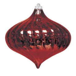 6" Commercial Top Swirl Mercury Ornament (Set Of 8) -Winter Decor Market mercury top swirl ornament red