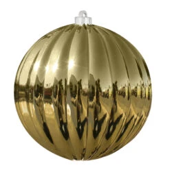 Ribbed Commercial Ornaments (Set Of 12) 2 Sizes, 3 Styles 19 Ribbed Commercial Ornaments (Set Of 12) 2 Sizes, 3 Styles -Winter Decor Market ribbed ornament shiny gold