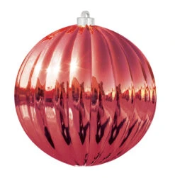 Ribbed Commercial Ornaments (Set Of 12) 2 Sizes, 3 Styles 20 Ribbed Commercial Ornaments (Set Of 12) 2 Sizes, 3 Styles -Winter Decor Market ribbed ornament shiny red