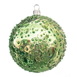 Sandy Shiny Commercial Ornaments (Sold In Sets) -Winter Decor Market shiny sandy ornament light green