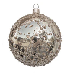 Sandy Shiny Commercial Ornaments (Sold In Sets) -Winter Decor Market shiny sandy ornament silver