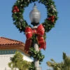 5' Lamp Post Silhouette Wreath & Garland Wrap -Winter Decor Market silhouette wreath