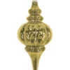 10.25" Striped Finial Ornament (Set Of 12) -Winter Decor Market striped finial gold