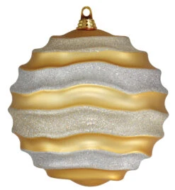 Commercial Wave Ornaments (Set Of 4) 3 Sizes -Winter Decor Market wave ornament glitter gold silver