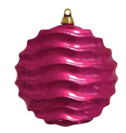 Commercial Wave Ornaments (Set Of 4) 3 Sizes -Winter Decor Market wave ornament hot pink