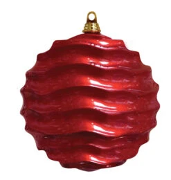 Commercial Wave Ornaments (Set Of 4) 3 Sizes -Winter Decor Market wave ornament red