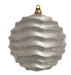 Commercial Wave Ornaments (Set Of 4) 3 Sizes -Winter Decor Market wave ornament silver