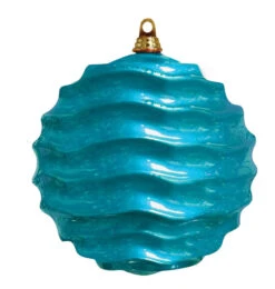 Commercial Wave Ornaments (Set Of 4) 3 Sizes -Winter Decor Market wave ornament teal