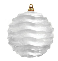 Commercial Wave Ornaments (Set Of 4) 3 Sizes -Winter Decor Market wave ornament white